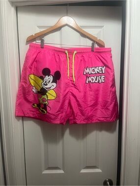 Disney Mickey retro swim Trunks Men SZ  2XL Plus Size Swimming bottoms NWT